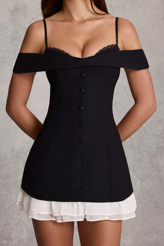 Off Shoulder Ruffle Mini Dress