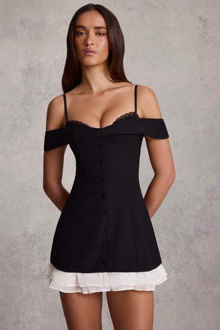 Off Shoulder Ruffle Mini Dress