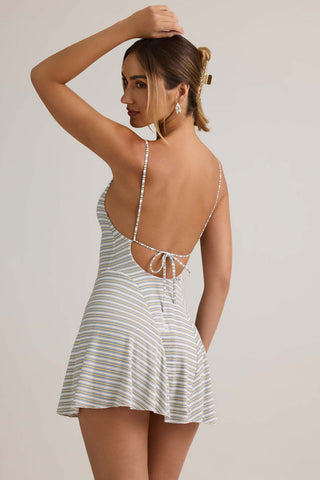 Ribbed Tie Back Mini Dress