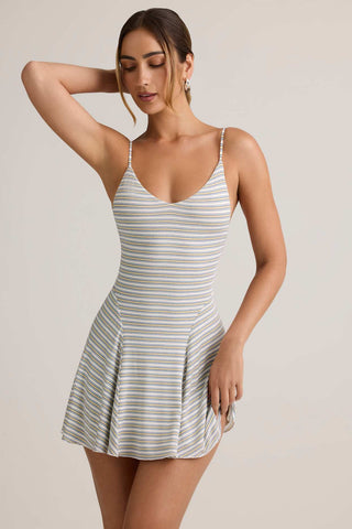 Ribbed Tie Back Mini Dress