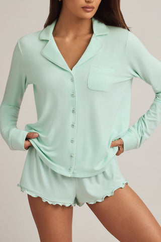 Ruffle Trimmed Lounge Shorts