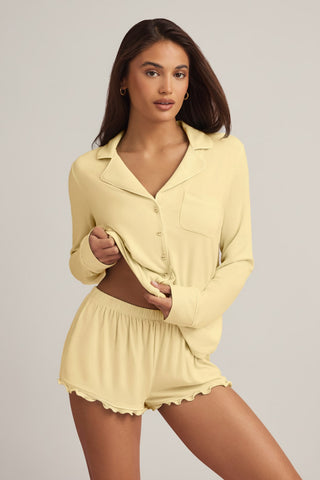 Ruffle Trimmed Lounge Shorts