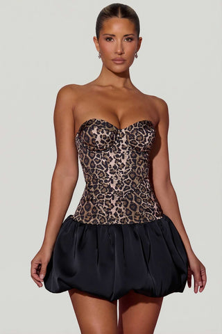 Cut Out Corset Bubble Hem Mini Dress