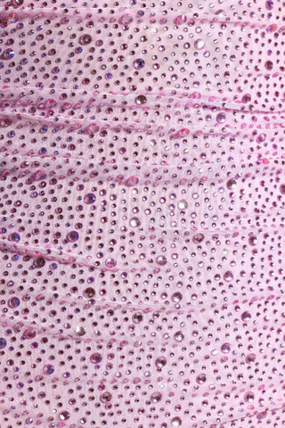 Embellished Draped Mini Dress