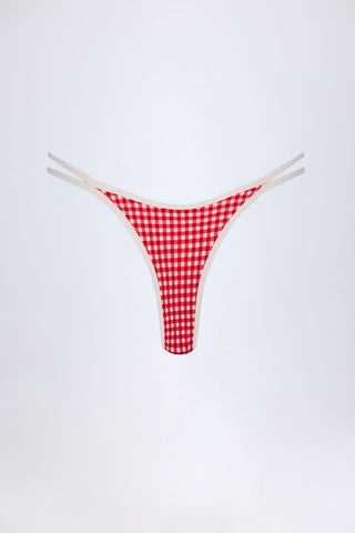 Red Gingham Cheeky Bikini Bottoms