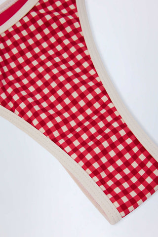 Red Gingham Cheeky Bikini Bottoms