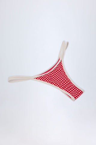 Red Gingham Cheeky Bikini Bottoms