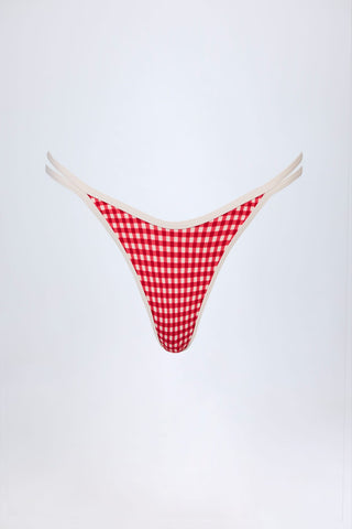 Red Gingham Cheeky Bikini Bottoms