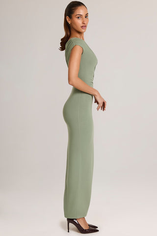 Asymmetric One Shoulder Ruched Maxi Dress