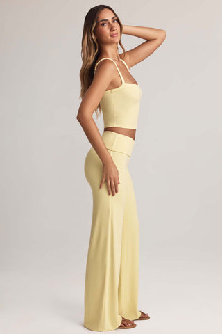 Foldover Wide Leg Trousers