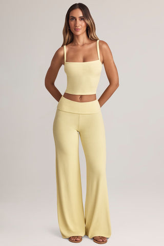 Foldover Wide Leg Trousers