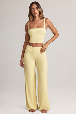 Foldover Wide Leg Trousers