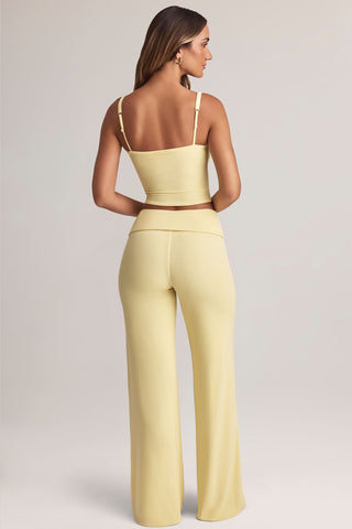 Foldover Wide Leg Trousers