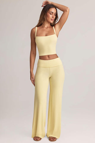 Foldover Wide Leg Trousers