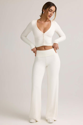 Foldover Wide Leg Trousers