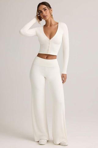 Foldover Wide Leg Trousers