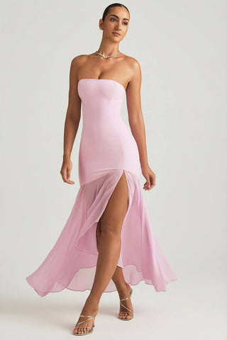 Asymmetric Strapless Fishtail Gown