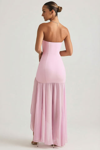 Asymmetric Strapless Fishtail Gown
