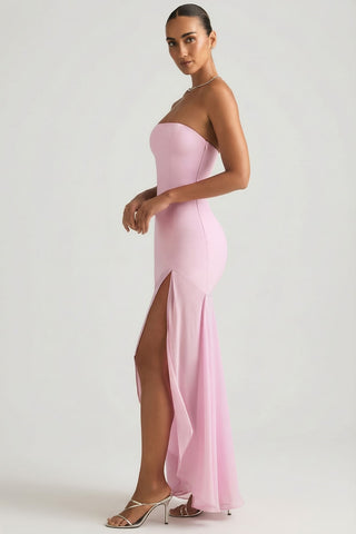 Asymmetric Strapless Fishtail Gown