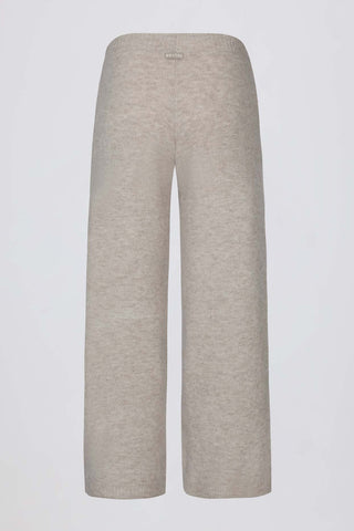 Beige Knit Wide Leg Joggers