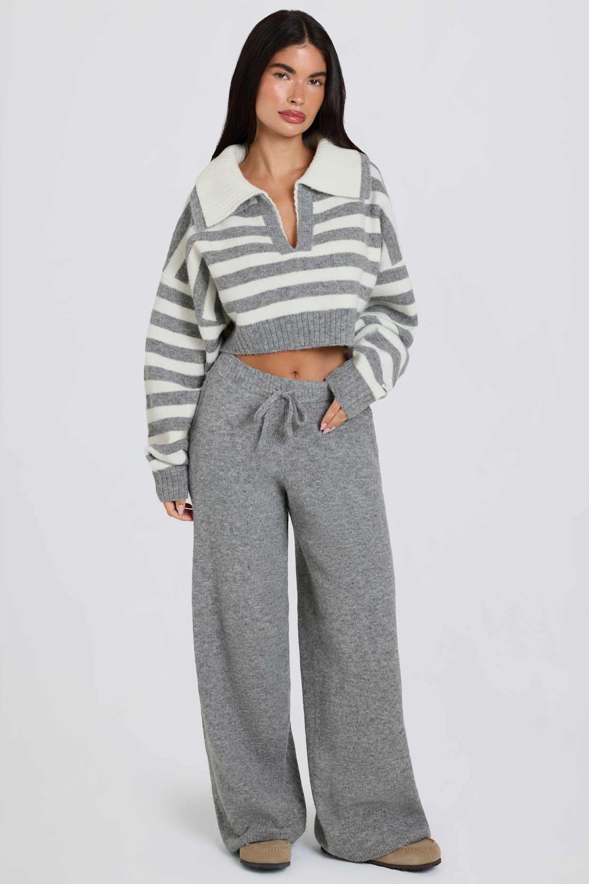 Slouchy Knit Wide Leg Joggers