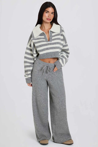 Slouchy Knit Wide Leg Joggers