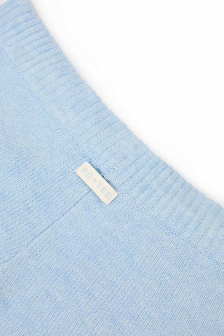 Powder Blue Knit Wide Leg Joggers