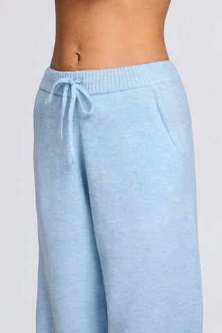 Powder Blue Knit Wide Leg Joggers