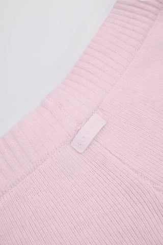 Soft Pink Wide Leg Knit Joggers