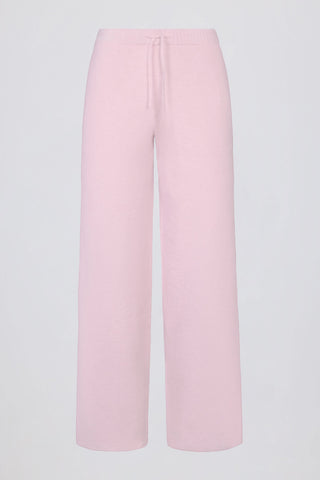 Soft Pink Wide Leg Knit Joggers