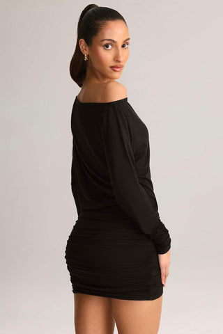 Asymmetric Cowl Back Mini Dress