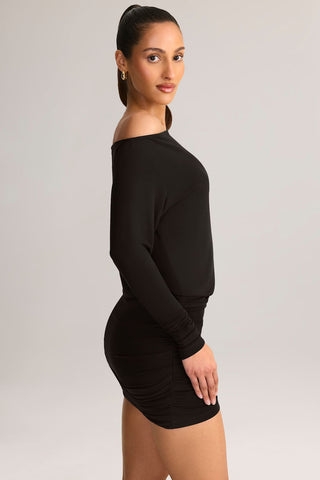 Asymmetric Cowl Back Mini Dress
