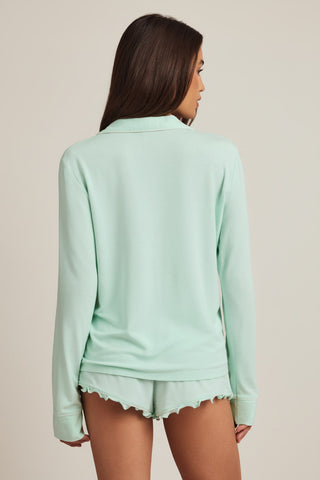 Bow Detail Long Sleeve Pajama Top