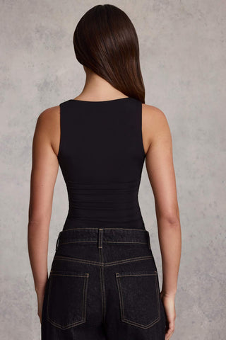 Ruched Square Neck Top