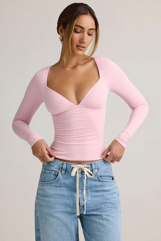 Ruched Modal Long Sleeve Top