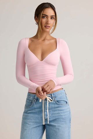 Ruched Modal Long Sleeve Top