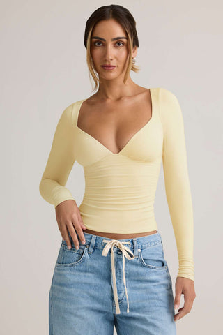 Ruched Modal Long Sleeve Top