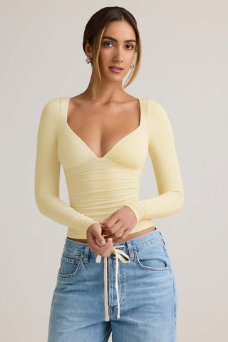 Ruched Modal Long Sleeve Top