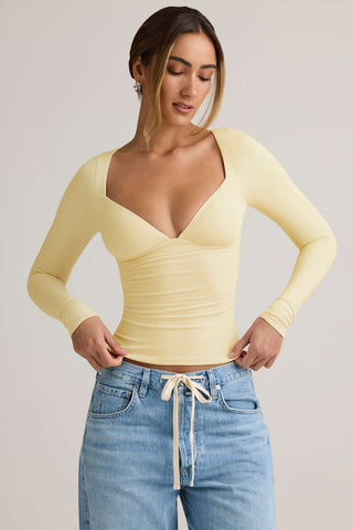 Ruched Modal Long Sleeve Top