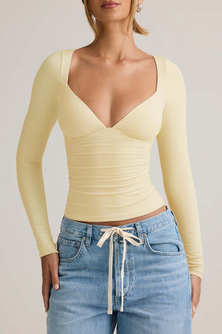 Ruched Modal Long Sleeve Top