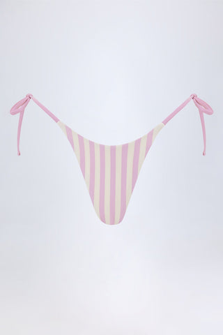 Side Tie Stripe Bikini Bottoms