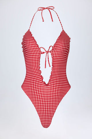 Ruffled Halterneck Swimsuit