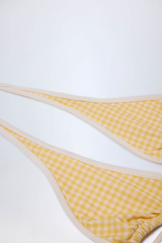 Halterneck Bikini Top with Gingham Print