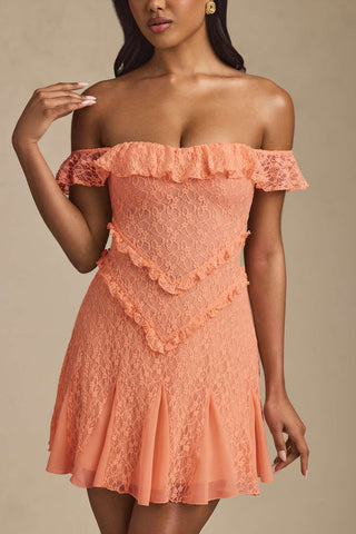Off Shoulder Lace Mini Dress