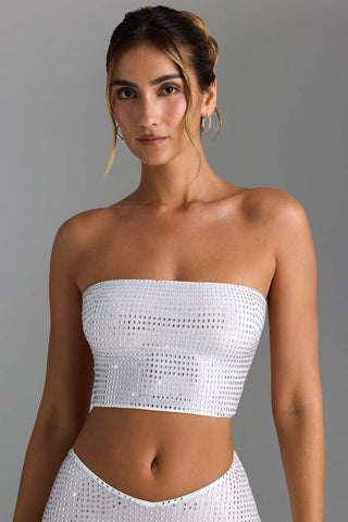 Embellished Bandeau Top with Open Back