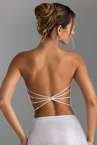 Embellished Bandeau Top with Open Back