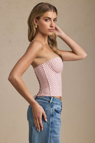 Lace Up Strapless Corset Top