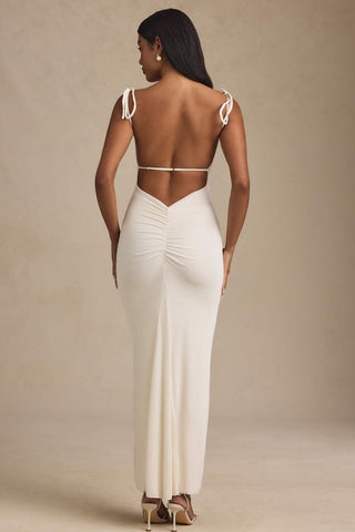 Textured Open Back Maxi Dress