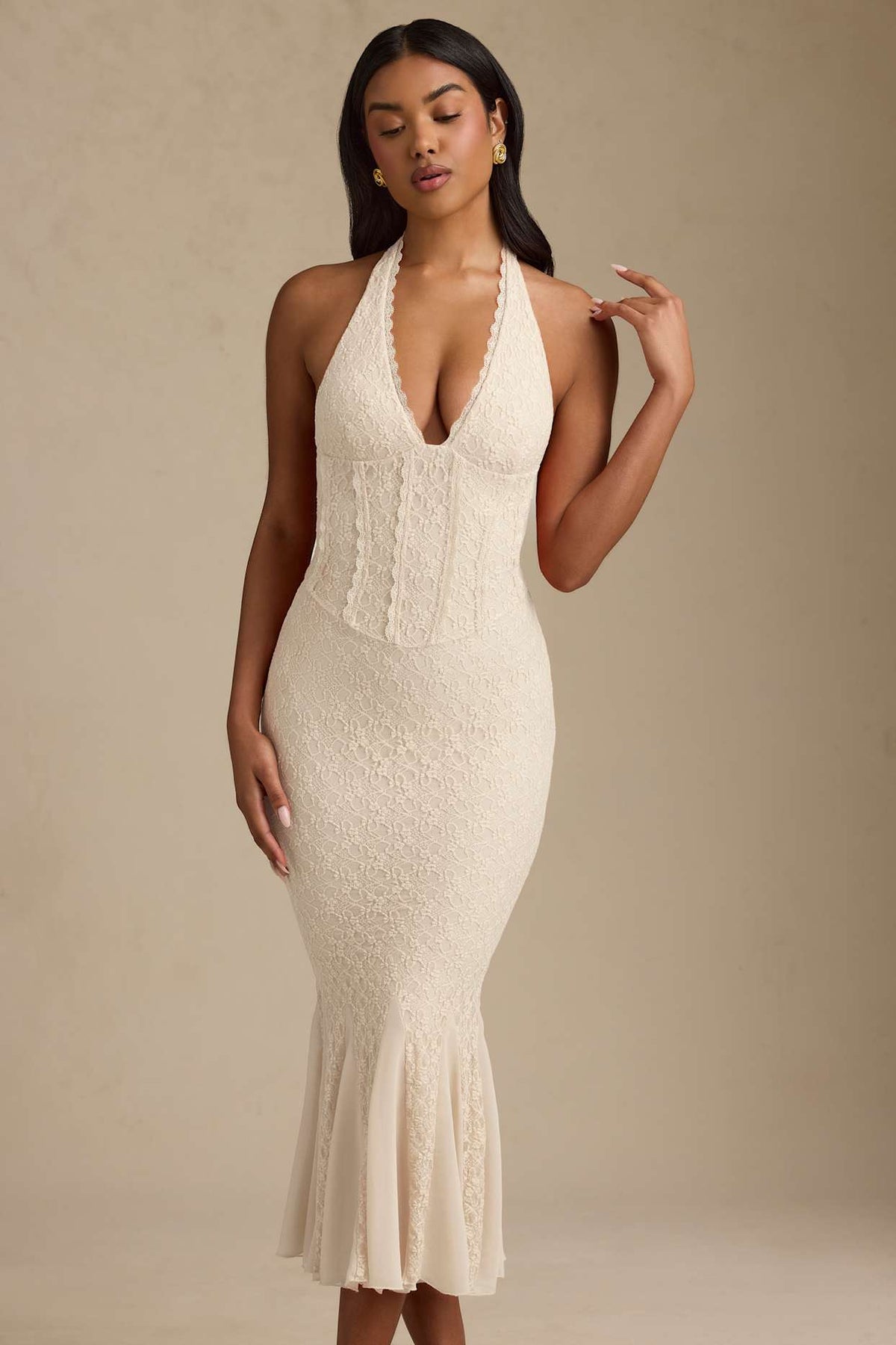 Lace Halter Corset Dress