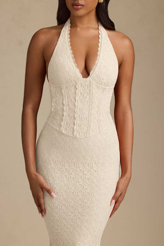 Lace Halter Corset Dress